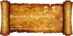 Dvorszki Krisztián névjegykártya