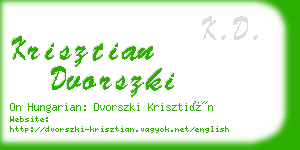 krisztian dvorszki business card